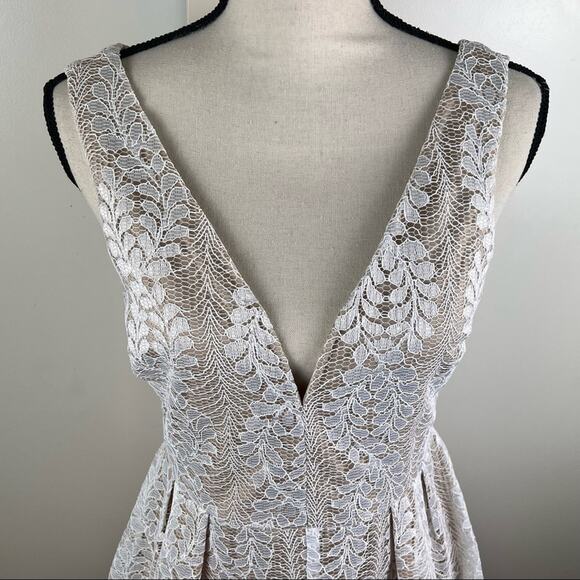 Lulus All of My Heart White Lace Skater Dress - Coquette Bride Size Small - Picture 7 of 10